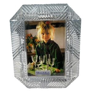 Villeroy & Boch Heavy Crystal Basket Weave Woven Pattern Photo Frame 3.5x5